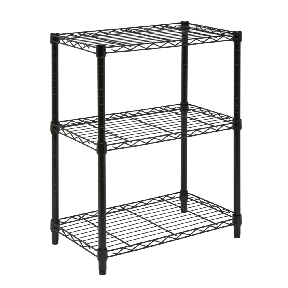 Honey Can Do 3-Tier Heavy Duty Adjustable Shelving Unit, Black