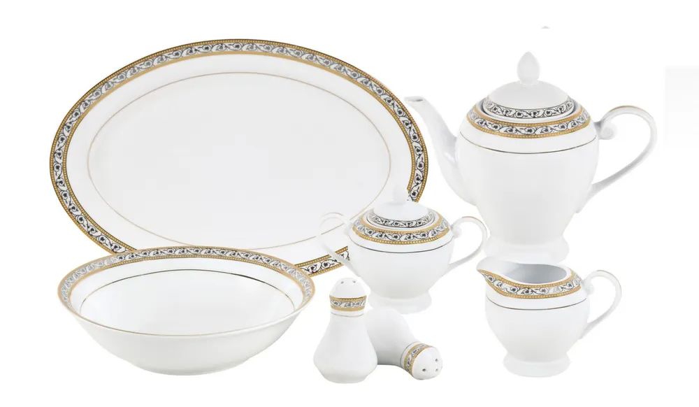 Lorren Home Trends Safora 57-pc Dinnerware Set, Service for 8