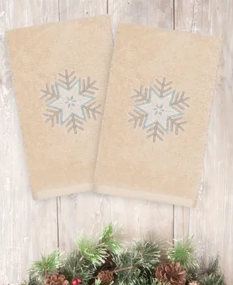 Linum Home Christmas Crystal 100% Turkish Cotton 2-Pc. Hand Towel Set