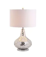 Jonathan Y Emilia Mirrored Mosaic Led Table Lamp - Silver