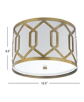 Jonathan Y Hex 2-Light Metal Led Flush Mount