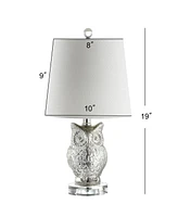 Jonathan Y Night Owl Glass, Crystal Led Table Lamp