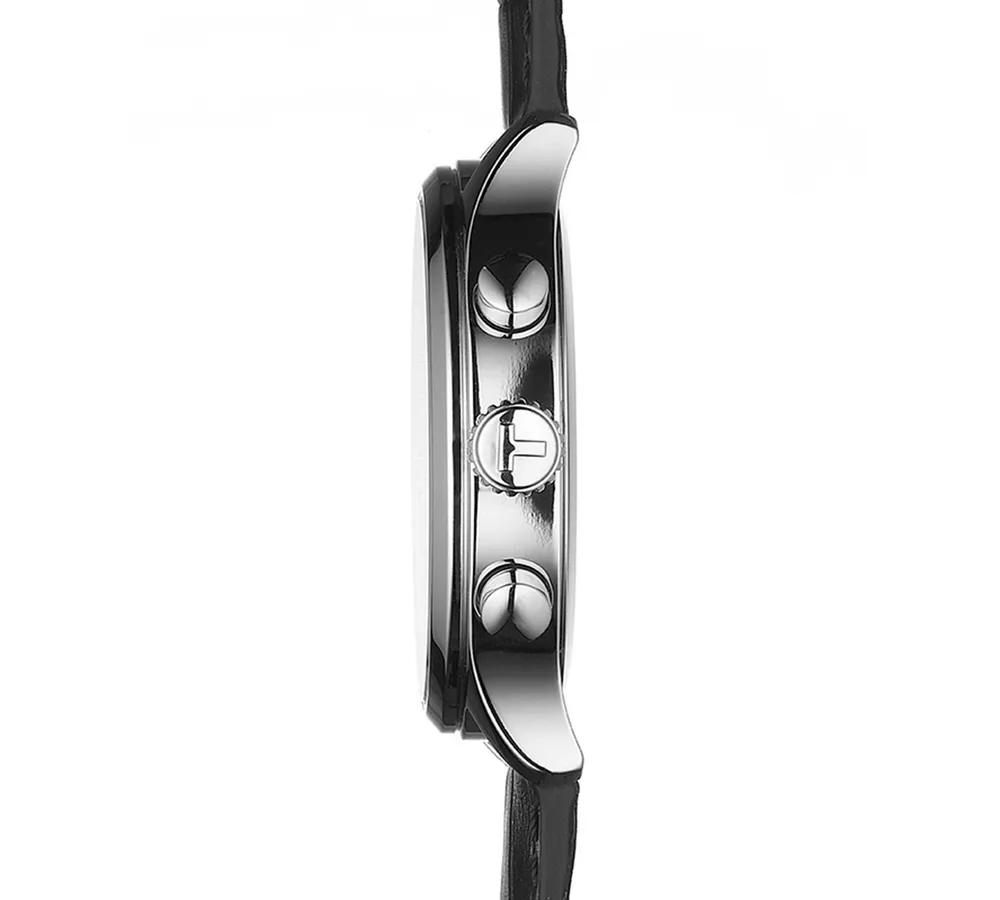 Tissot Men's Swiss Chronograph Chrono Xl Classic T-Sport Black Leather Strap Watch 45mm