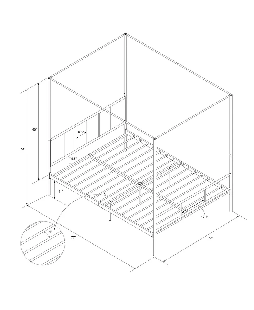 Novogratz Marion Canopy Full Bed