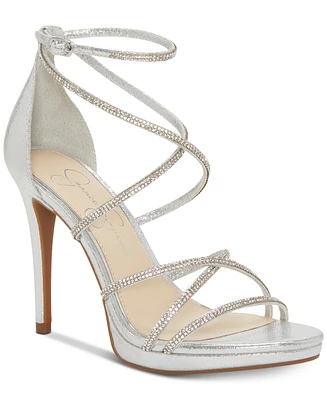 Jessica Simpson Women's Jaeya Strappy Rhinestone High-Heel Dress Sandals