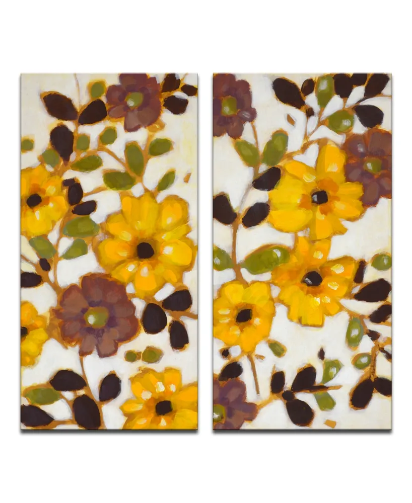 Ready2HangArt 'Yellow Florals' 2 Piece Canvas Wall Art Set