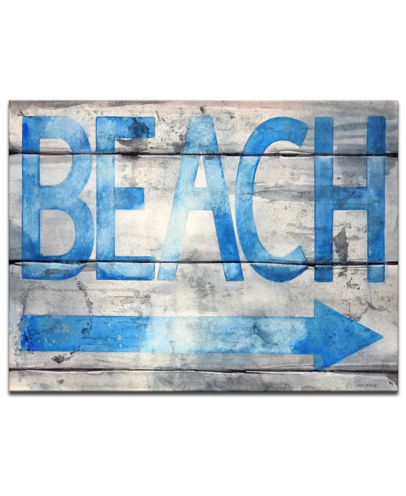 Ready2HangArt 'Beach Sign' Word Canvas Wall Art, 12x16"
