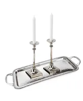 Classic Touch Stainless Steel Handled Serving Tray with Diamonds-20"L