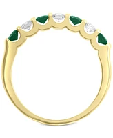 Effy Emerald (3/8 ct. t.w.) & Diamond (1/4 ct. t.w.) Band in 14k Gold