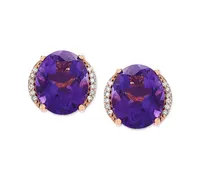 Amethyst (3-1/5 ct. t.w.) & Diamond Accent Stud Earrings in 14k Gold