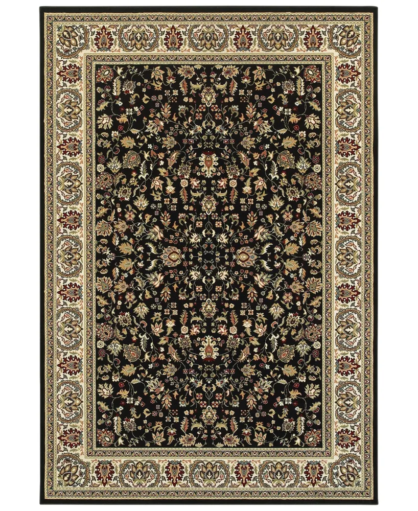 Closeout! Oriental Weavers Kashan 108B Black/Ivory 3'10" x 5'5" Area Rug