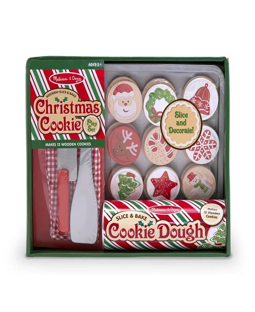 Melissa & Doug Slice and Bake Wooden Christmas Cookie Play Food Set