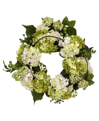 Nearly Natural 22" Hydrangea Wreath