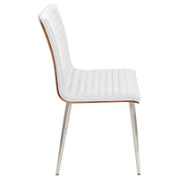 Lumisource Mason Chair with Swivel in Stainless Steel and Faux Leather Set of 2