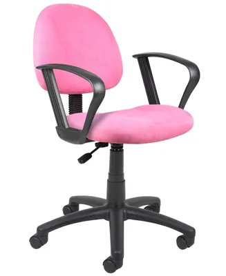 Boss Office Products Microfiber Deluxe Posture Chair W/ Loop Arms