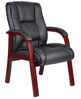 Boss Office Products Mid Back Wood Finished Guest Chair