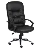 Boss Office Products High Back LeatherPlus Chair W/ Chrome Base