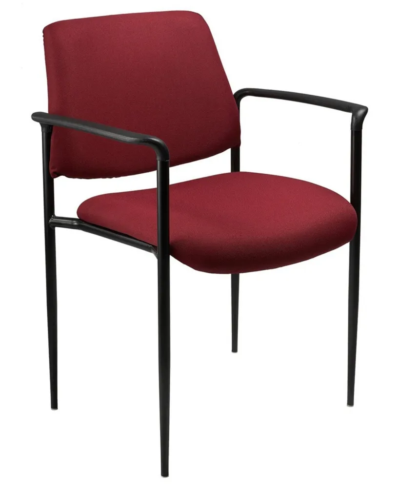 Boss Office Products Diamond Square Back Stacking Chair W/Arm