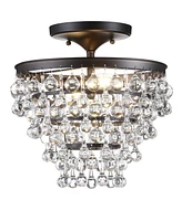 Jonathan Y Toronto Metal or Crystal Led Flush Mount