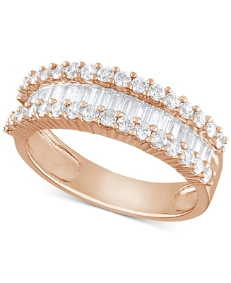 Diamond Baguette Cluster Band (1 ct. t.w.) 14k White, Yellow or Rose Gold