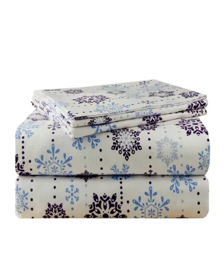 Pointehaven Snow Drop Luxury Weight Flannel Sheet Set