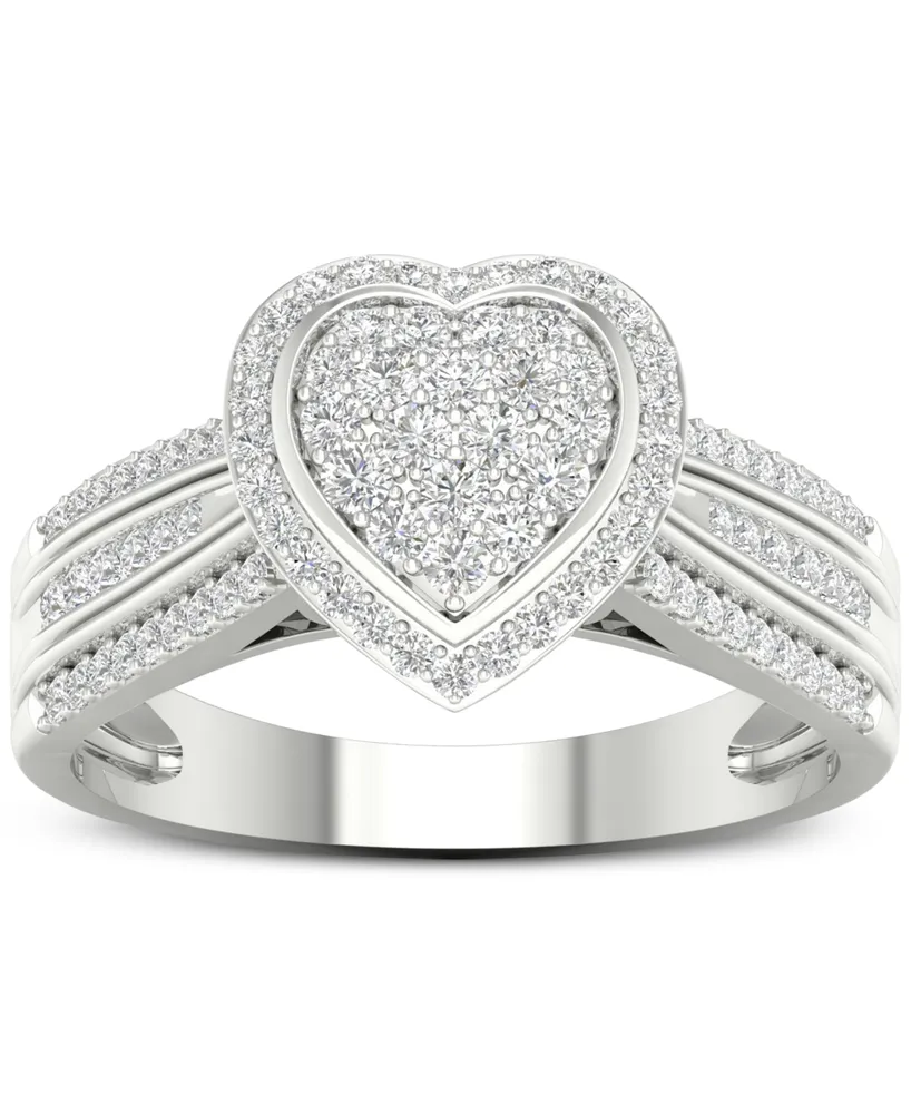 Diamond Heart Ring (1/2 ct. t.w.) Sterling Silver
