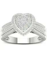 Diamond Heart Ring (1/2 ct. t.w.) Sterling Silver