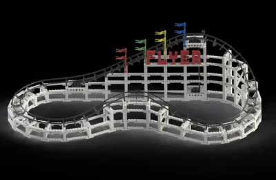 Cdx Blocks Brick Construction Flyer Roller Coaster Building Set