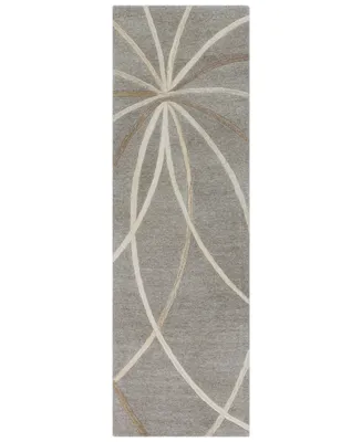 Surya Forum Fm-7217 Medium Gray 2'6" x 8' Runner Area Rug