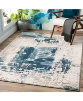 Livabliss Quatro Qua-2310 Dark Blue 5'3" x 7'3" Area Rug