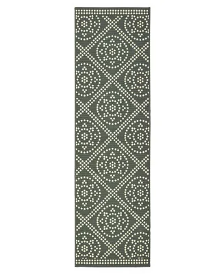 Oriental Weavers Marina 3969L Gray/Ivory 2'3" x 7'6" Indoor/Outdoor Runner Area Rug