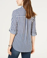 Bcx Juniors' Striped Button-Up Shirt