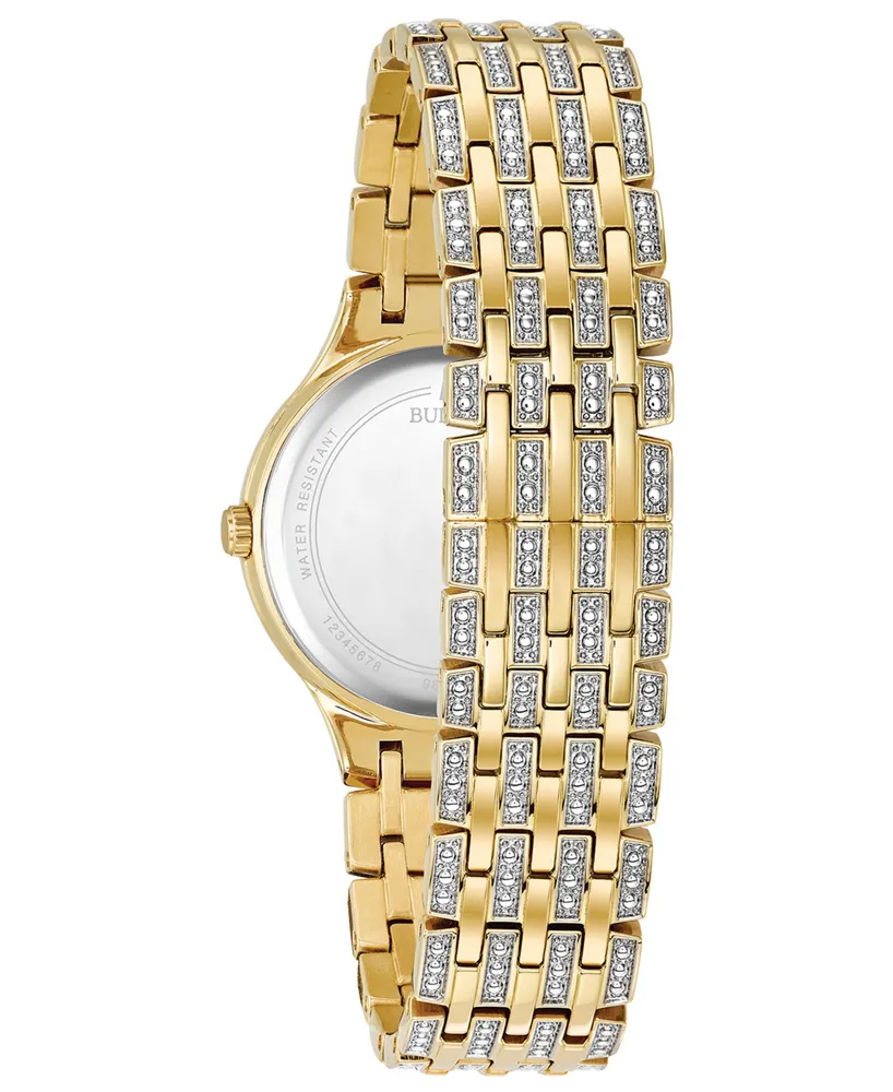 Bulova Women's Phantom Gold-Tone Crystal-Accent Stainless Steel Bracelet Watch 32mm - Two