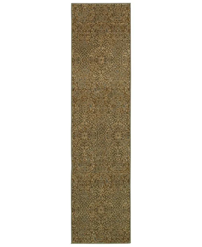 Closeout! Oriental Weavers Casablanca 4441C Beige/Blue 1'10" x 7'6" Runner Area Rug