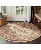 Km Home Taza Heriz 5' Round Area Rug