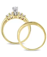 Certified Diamond (1/2 ct. t.w.) Marquise and Princess-Shape Bridal Set 14k Yellow Gold