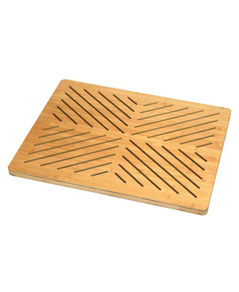 Oceanstar Bamboo Floor and Bath Mat with Non-Slip Rubber Feet
