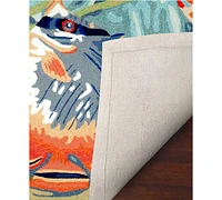 Liora Manne' Ravella 2255 Tropical Fish Blue 8'3" x 11'6" Indoor/Outdoor Area Rug