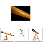 Cassini 800mm X 60mm Wood Grain Telescope and Smartphone Adapter and Slow Motion Rod