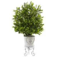 Nearly Natural 28" Boxwood w/ Metal Planter