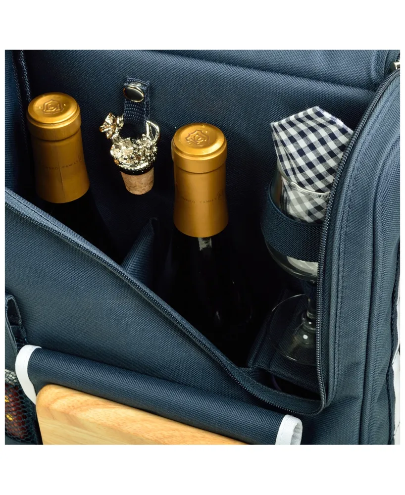 Picnic at Ascot Bordeaux Insulated Wine, Cheese Tote with Blanket-Glass Glasses