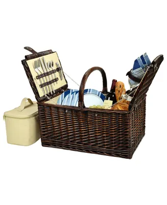 Picnic at Ascot Buckingham Willow Basket with Service for 4