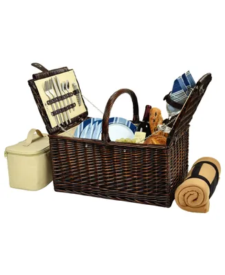 Picnic at Ascot Buckingham Willow Basket with Blanket - Service for 4