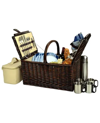Picnic at Ascot Buckingham Willow Basket with Coffee Set - Service for 2