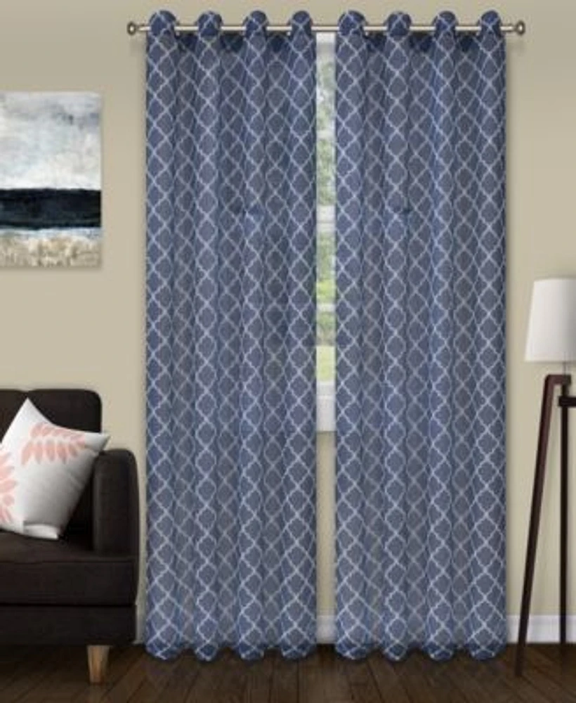 Superior Trellis Sheer 2 Piece Curtain Panels