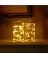 Lumabase Set of 2, 40 White Crystal Ball Mini String Lights