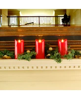 Lumabase 7" Red Battery Operated Led Candle with Moving Flame