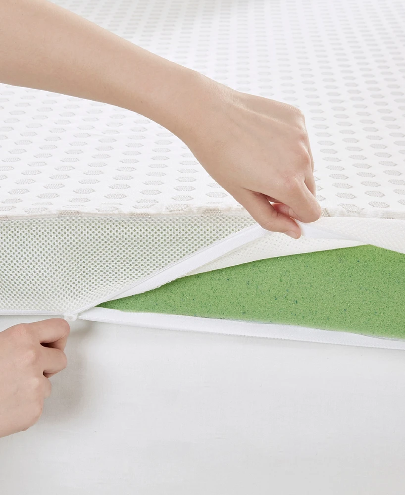Sleep Philosophy 3" Gel Memory Foam Full Mattress Topper with Cooling Cover