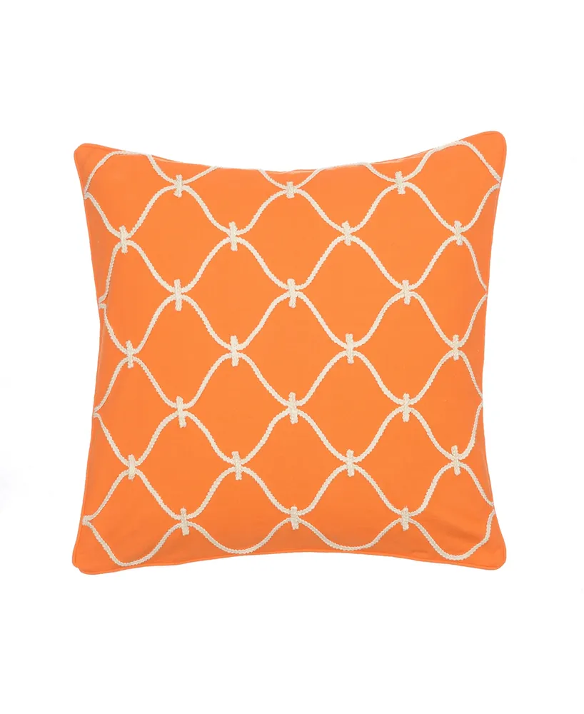 Levtex Serendipity Orange Rope Decorative Pillow, 20" x 20"