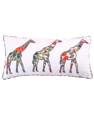 Levtex Mirage Giraffes Applique Decorative Pillow, 12" x 24"